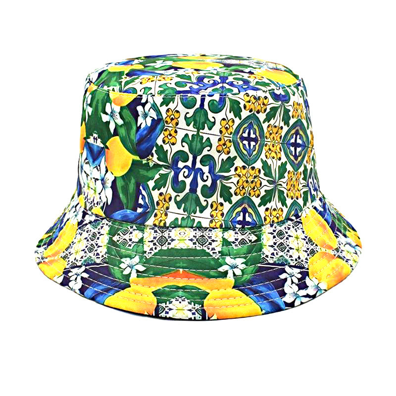 Sombrero de cubo de girasol bohemio de poliéster al por mayor